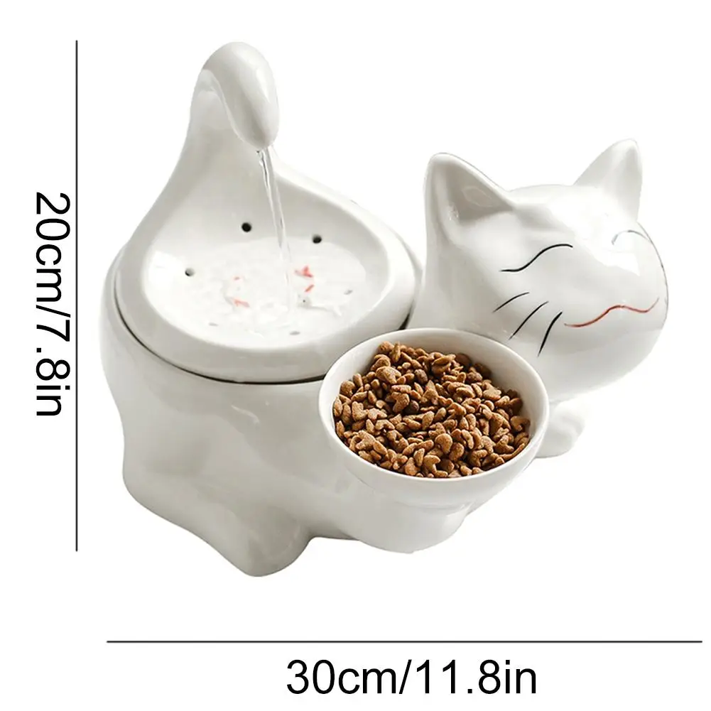 

360 Ceramic Pet Fountain Advanced Cat Water Drinking Fountain Bowl with Replacement Filters and Foam for Cat and Dogs