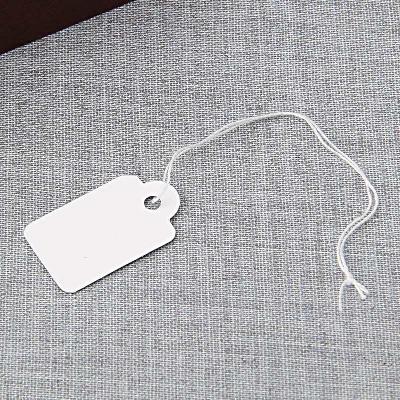 

500 White Jade Blank Label Listing Hanging Price Labels 26X15mm Top