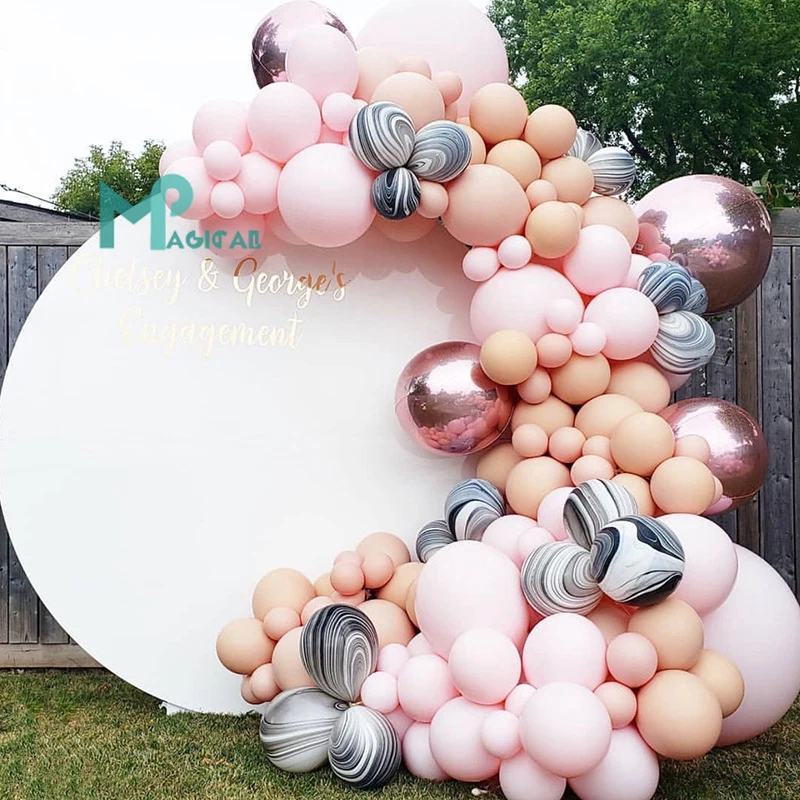 169 шт. Φ черный белый розовый персиковый шар Arch 4D для дня рождения свадьбы Baby Shower