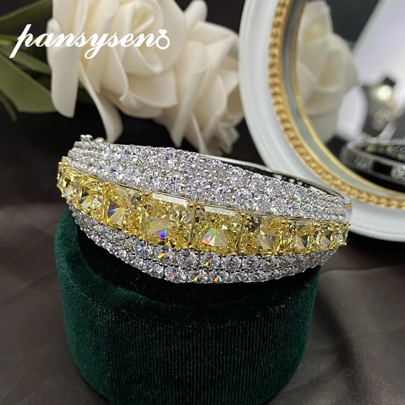 Женский браслет с бриллиантом PANSYSEN роскошное Ювелирное Украшение из серебра 100%