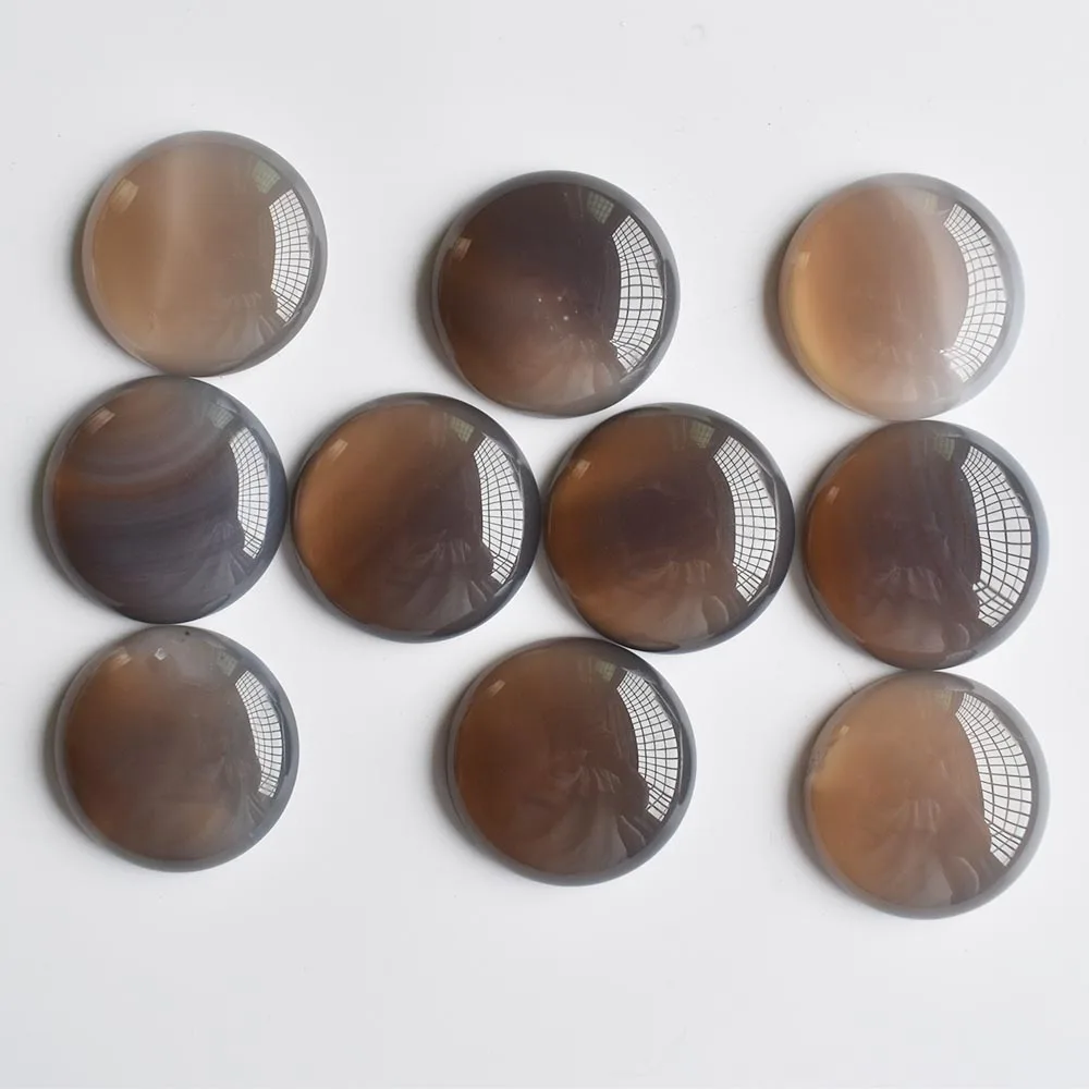 

Wholesale 10pcs/lot hight quality natural Grey onyx round cabochon beads 30mm for jewelry Accessories making free shipping