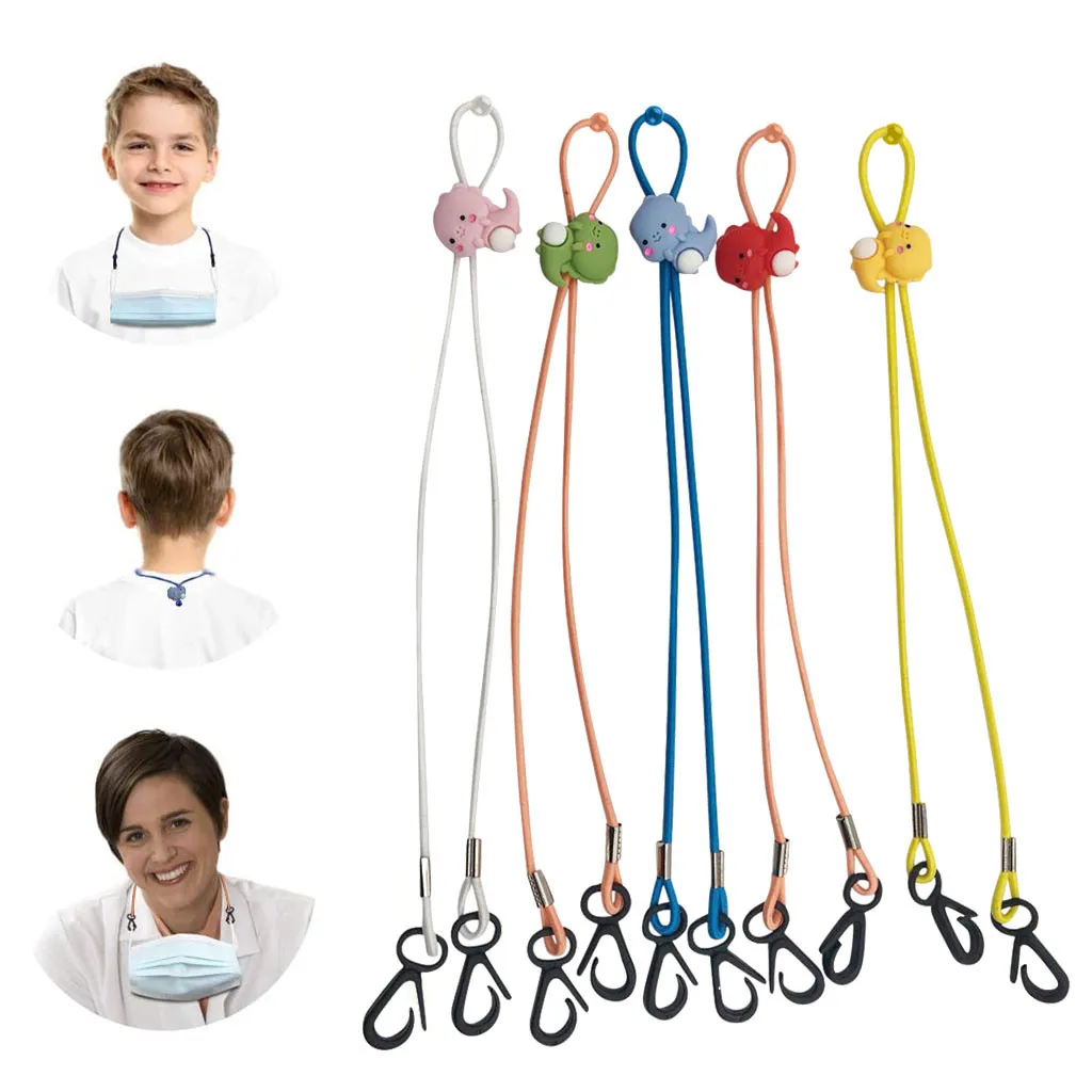 5 шт. Регулируемый декоративный шнурок с милым динозавром портативный на шею