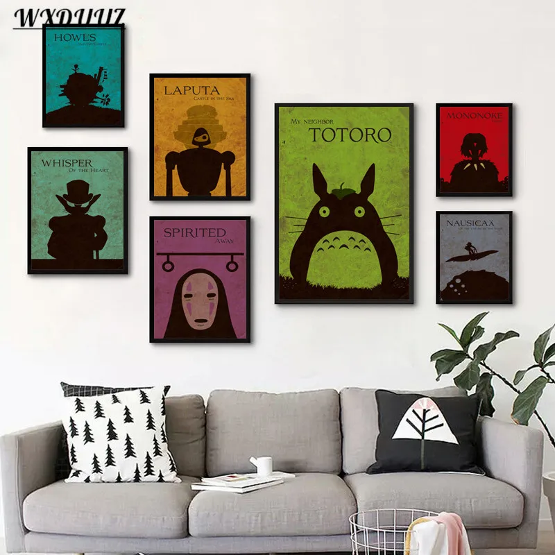 Коллекция аниме Миядзаки Хаяо/пэтроу/Тоторо ретро постер для гостиной милый