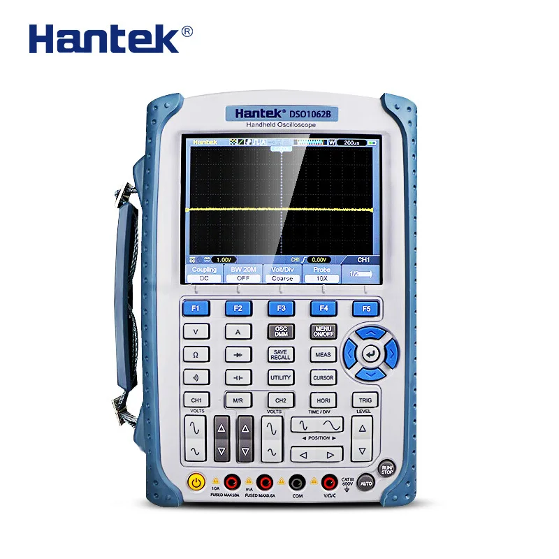 

Hantek Digital Handheld Oscilloscope Multimeter 5.6 Inches TFT Color LCD Screen, High Resolution (640*480) DSO1062B/1102B/1202B