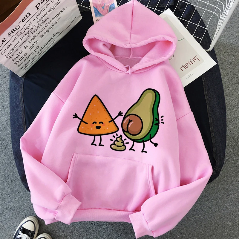 

New Kawaii Avocado Small Fresh Harajuku Hoodie Women Autumn Winter Ullzang 90s Cute Sweatshirt Fashion Korean Style Hoody Female