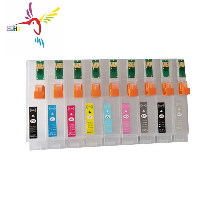 9 Colors/Set T7601-T7609 Refillable Ink Cartridge With Permanent  Chip For EPSON Surecolor P600 Printer Plotter