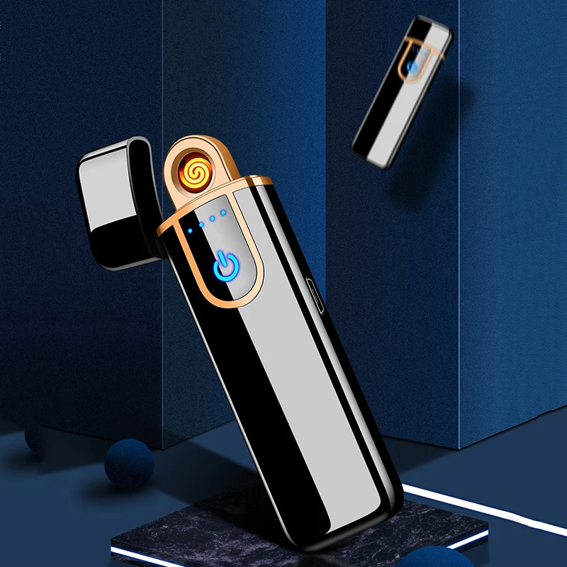 USB Зажигалка для зарядки сенсорные ветрозащитные электрические зажигалки