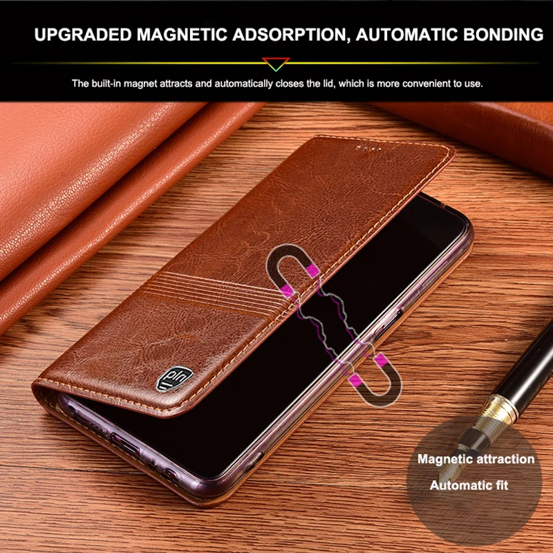genuine leather case for oppo reno6 reno 6 pro plus 5g luxury magnetic flip cover card slots free global shipping