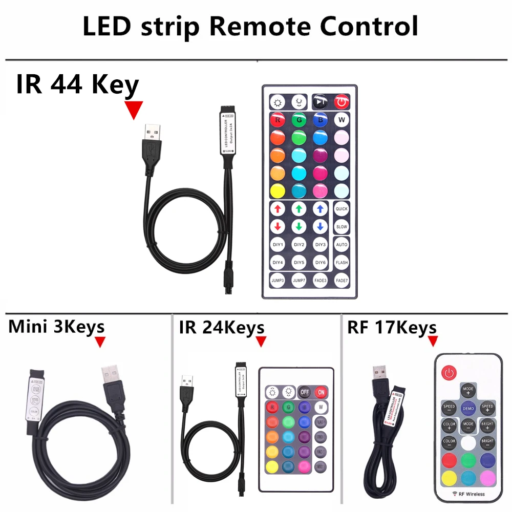 RGB waterproof Bluetooth tv backlight led strip 5v usb light 5050 SMD neon sign lights for room lighting leds 24Key / 44Key | Освещение