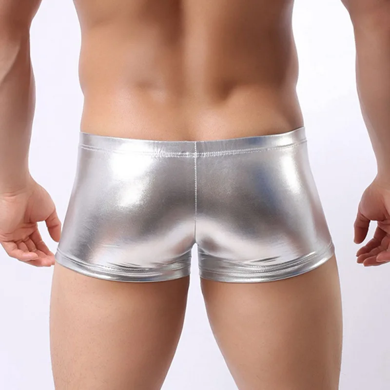 2020 Трусы из искусственной кожи для мужчин размера плюс боксеры мужские s U