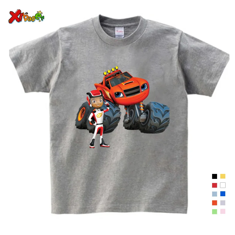 

Boys T Shirt Children T Shirts Blaze and The Monster Machines Kids Tops Cartoon Car Print Clothing Infants Costume Party T-Shirt
