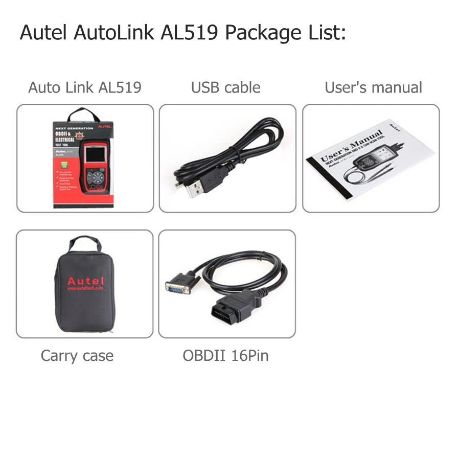 Оригинальный Autel Автоссылка AL519 OBD диагностический сканер EOBD обновление онлайн