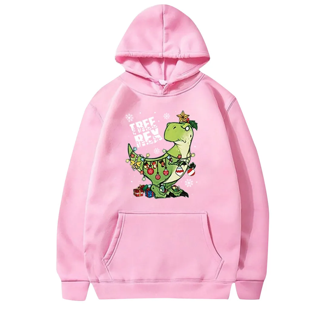 Fashion Harajuku Autumn Hoodies Women Christmas Cartoon Printed Loose Hooded Sweatshirt Streetwear Casual Long Sleeve Pullovers