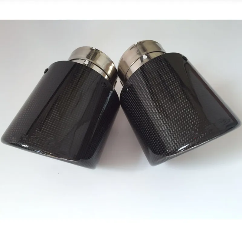 1 шт.: Гладкая глянцевая углеродистая выхлопная система для стайлинга автомобиля