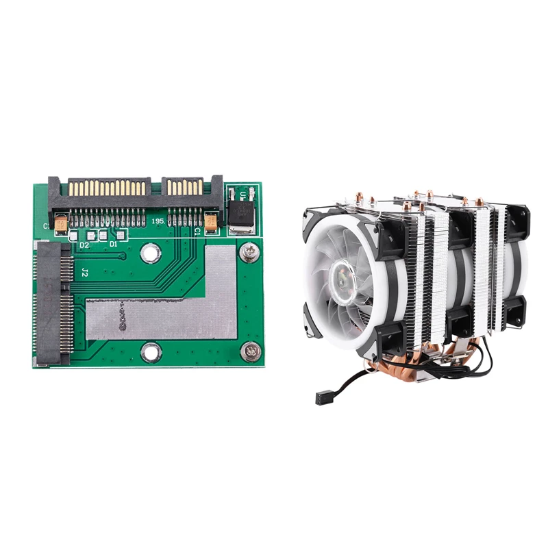 

Mini Msata Ssd To 2.5 Inch Sata3 6.0 Gps Adapter Converter Card Pcie Module Board With 6 Heatpipes Cpu Cooler Fan