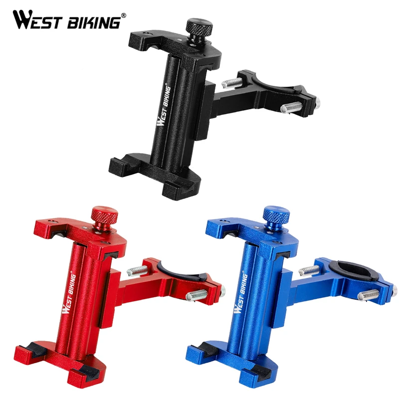 west biking aluminum alloy bike mobile phone holder adjustable bicycle phone holder non slip mtb phone stand cycling accessories free global shipping