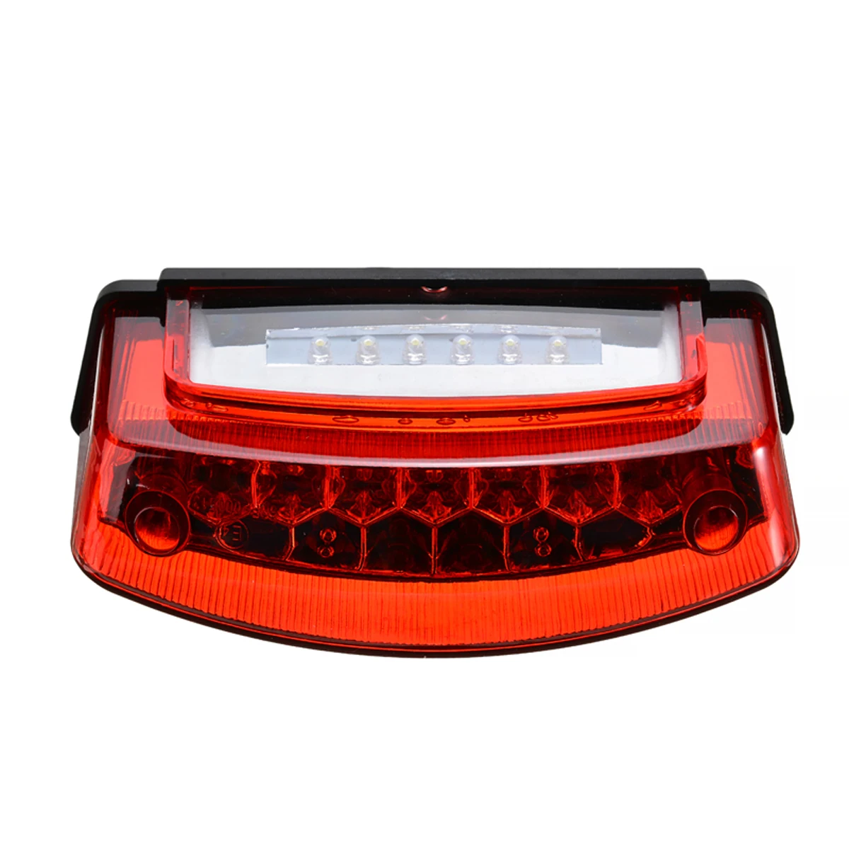 

1pc 12V 21 LED Motorcycle White License Plate Light Red Tail Rear Lights Brake Stop Lamp 3 Wire Universal Plate Light