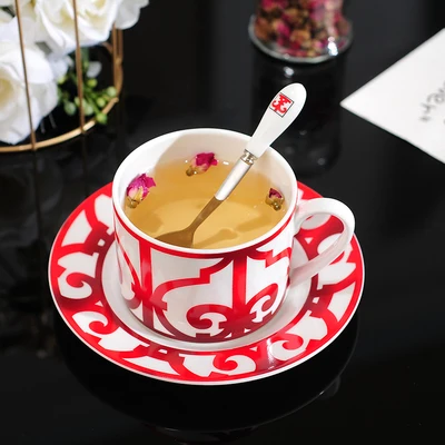 coffee cup Элегантный H Mark золотистый верх класс костяного фарфора кофейная чашка Европейский чайный набор и блюдце дневные кружки для чая кофе - Цвет: coffee cup