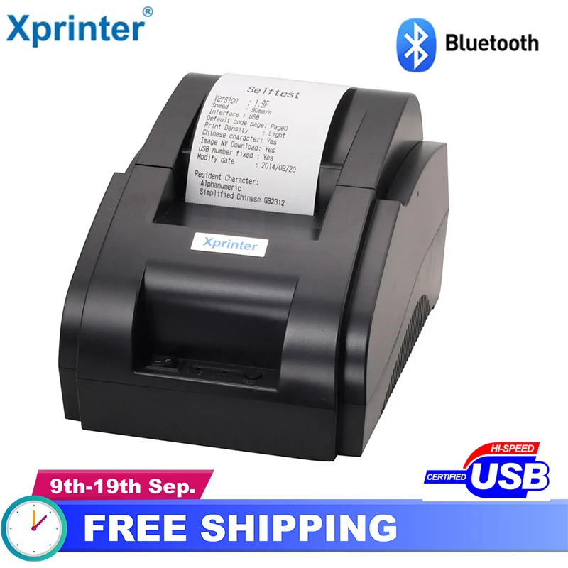 Термопринтер для чеков 58 мм POS-принтер Bluetooth USB стандарта Android iOS Windows супермаркетов