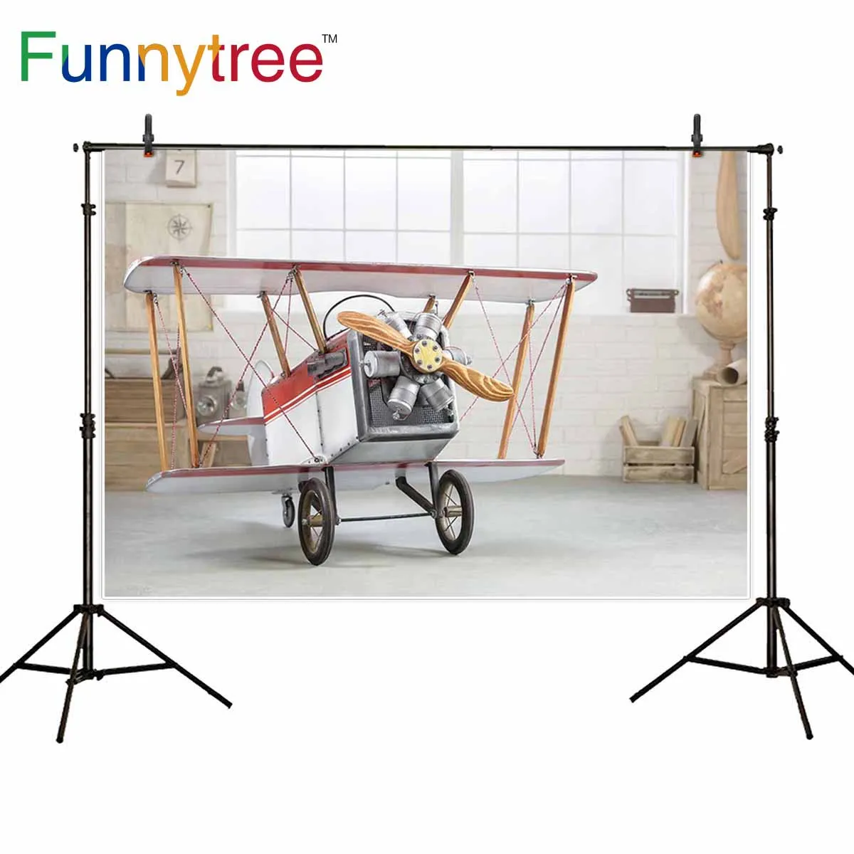 Фон Funnytree для студийной фотосъемки с окном из белого дерева настенный комнатный