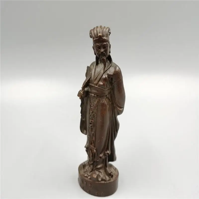 

Chinese old Bronze statue of Pure copper Brass Zhuge Liang Sculptures Figurines