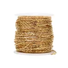 1 метр, нержавеющая сталь, 2 мм, 2,5 мм, Золотой зажим для бумаги, звено, цепочка для женщин, браслет, ожерелье, изготовление ювелирных изделий, пляжные праздничные подарки