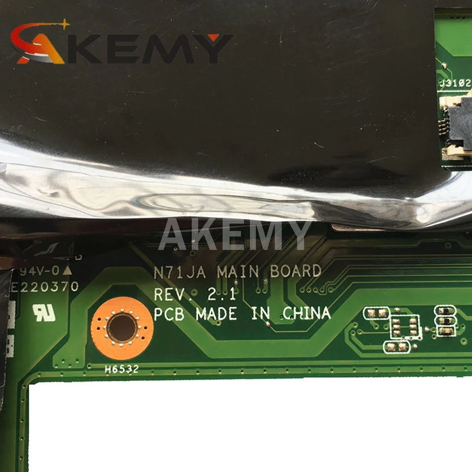 

For ASUS N71JV N71JA mainboard laptop motherboard Test work 100% W/ 1GB GPU can Support I3 I5 CPU