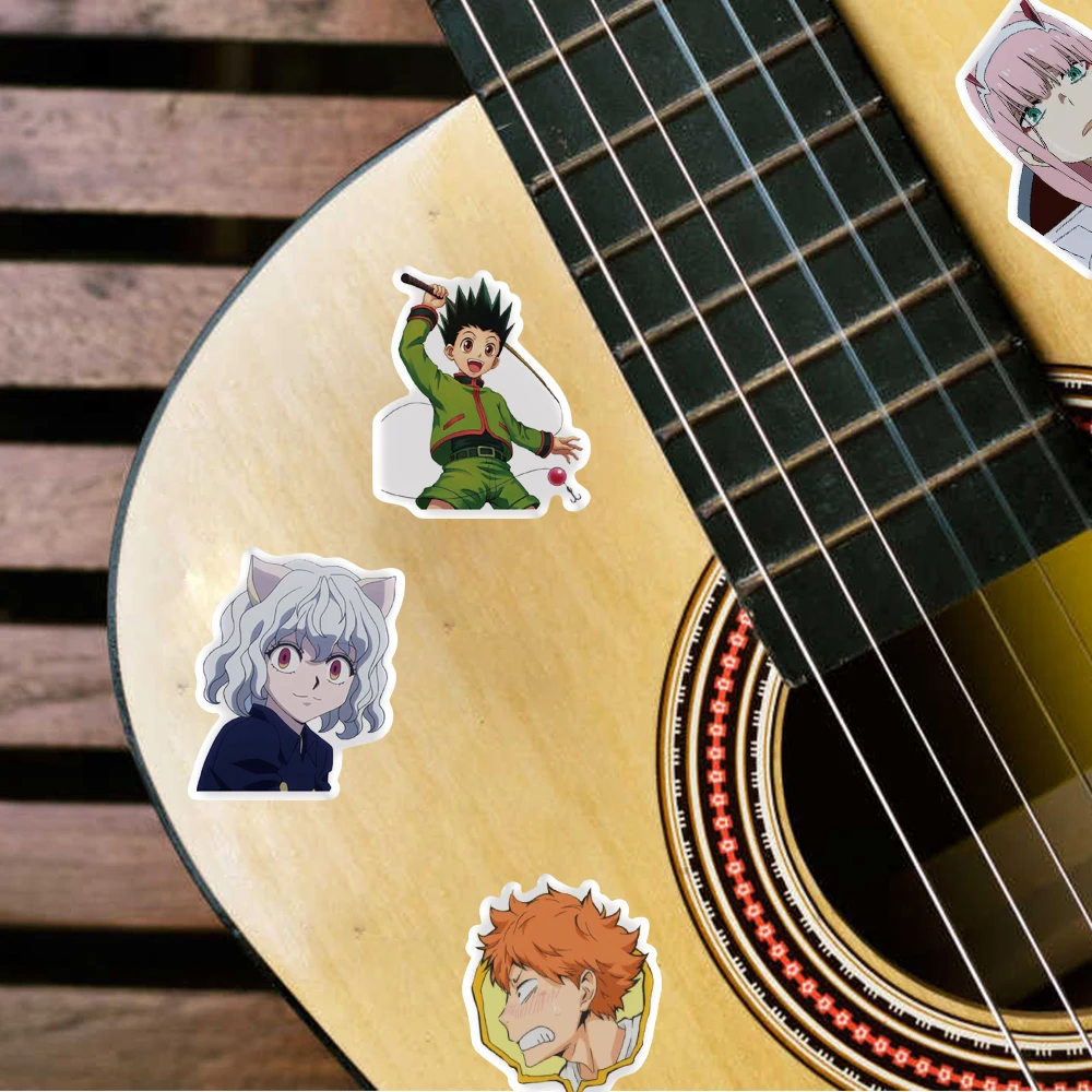 Pegatinas de dibujos animados para ni&ntilde;os, calcoman&iacute;as de Anime Attack on Titan/My Hero Academia, DIY para equipaje, port&aacute;til, monopat&iacute;n y motocicleta, 10/50/100 Uds.-4