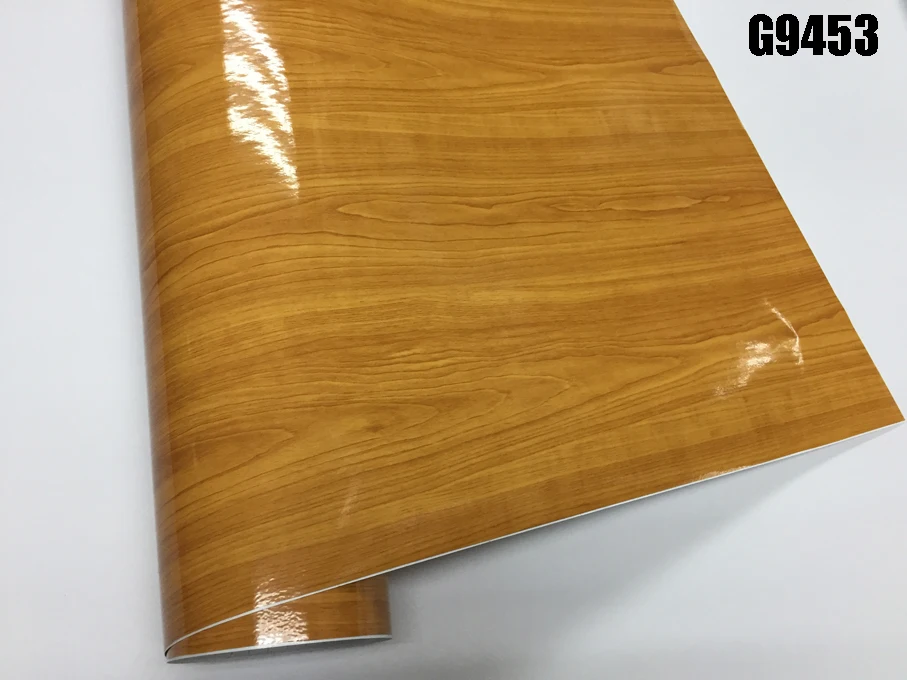 High Glossy Wood Grain Textured Vinyl Sticker Decal Roll Car Interior DIY Film Wrap Automobiles Waterproof Vinyl 7 Sizes Choice