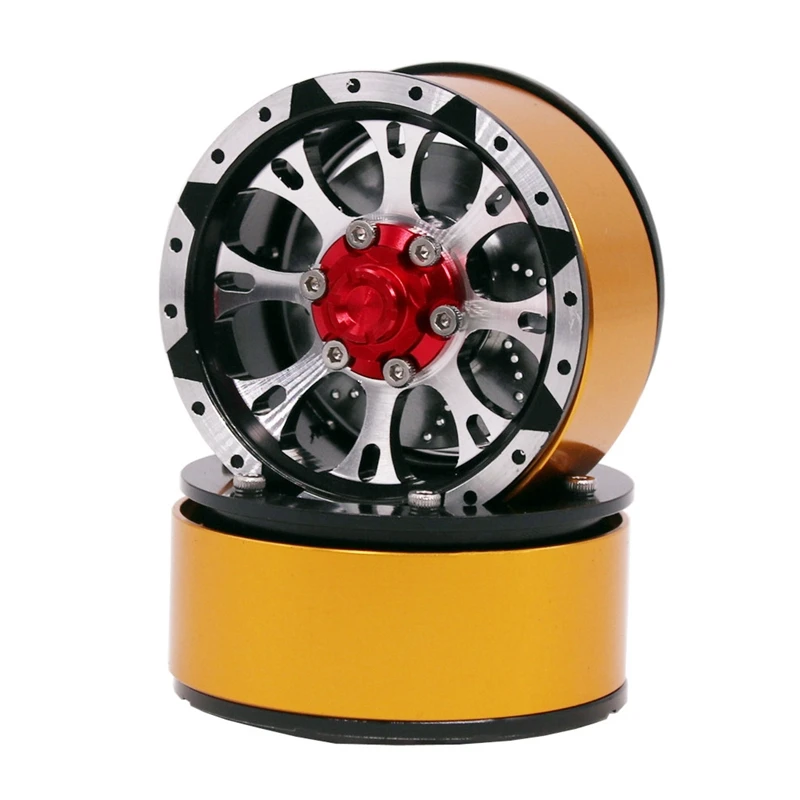 

4Pcs 1.9 Inch Beadlock Wheels Rims for 1/10 RC Crawler Axial SCX10 SCX10 II 90046 AXI03007 TRX4 D90