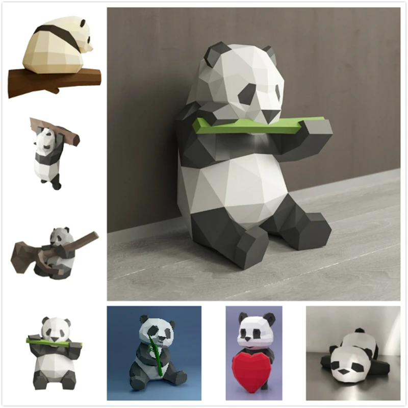 Милые 3D бумажные модели панды фигурки для творчества с животными пазлы детей