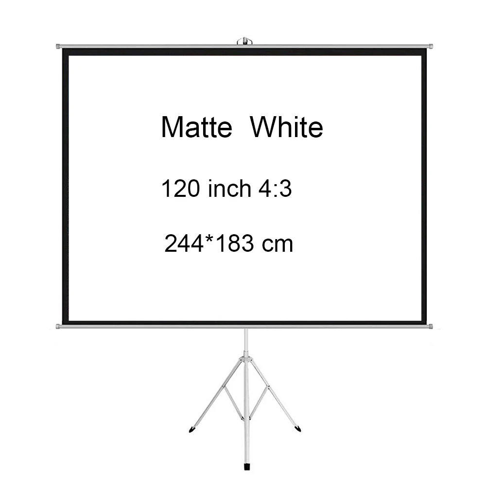 

Projector Screen with Stand 120 inch - Indoor Outdoor Matt White Projection Screen 4:3 HD Premium Wrinkle-Free Tripod Screen