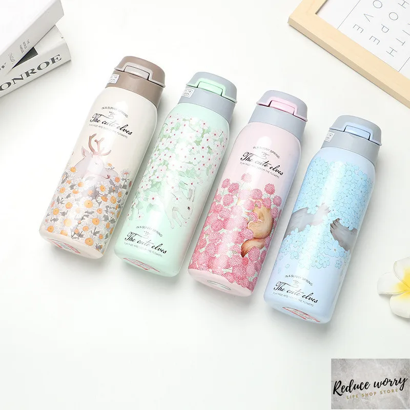 Термос с двойными стенками бутылка для воды соломой 304 нержавеющая сталь