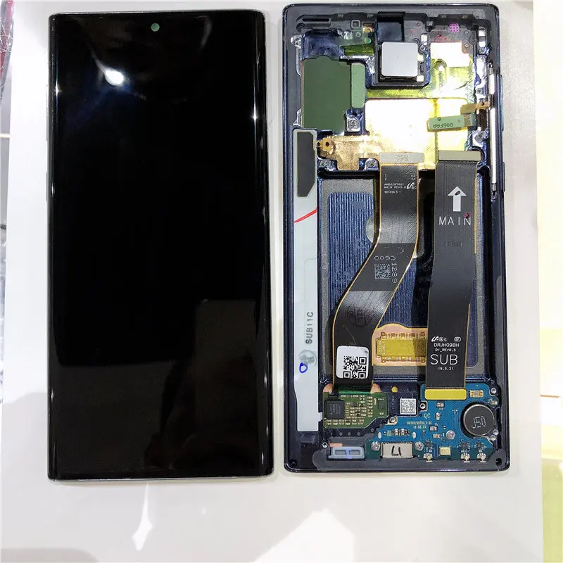 AMOLED для SAMSUNG Galaxy Note 10 N970F lcd с рамкой дисплей сенсорный экран для SAMSUNG Note 10 дисплей Note10 N970U N970N N9700