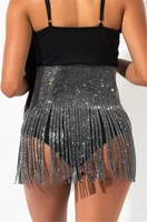 sexy fake diamond bandage stitching skirts 2021 summer women patchwork thin slim temperament high waist irregular skirt female