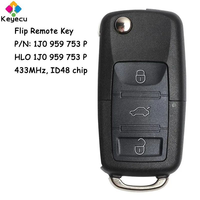 Пульт дистанционного управления для автомобиля с 3 кнопками 433 МГц ID48 чип Skoda Octavia