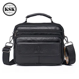 black 28109 Мужская сумка через плечо сумки из натуральной кожи мужские сумки с клапаном роскошные сумки через плечо сумки для мужчин KSK - Цвет: black 28109