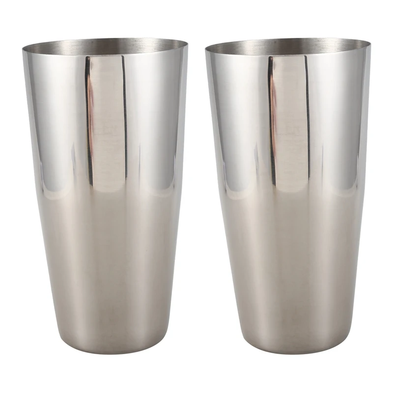 

2X Stainless Steel Mixer Shake Beverage For Flair Bartenders Cocktail Shaker, Silver