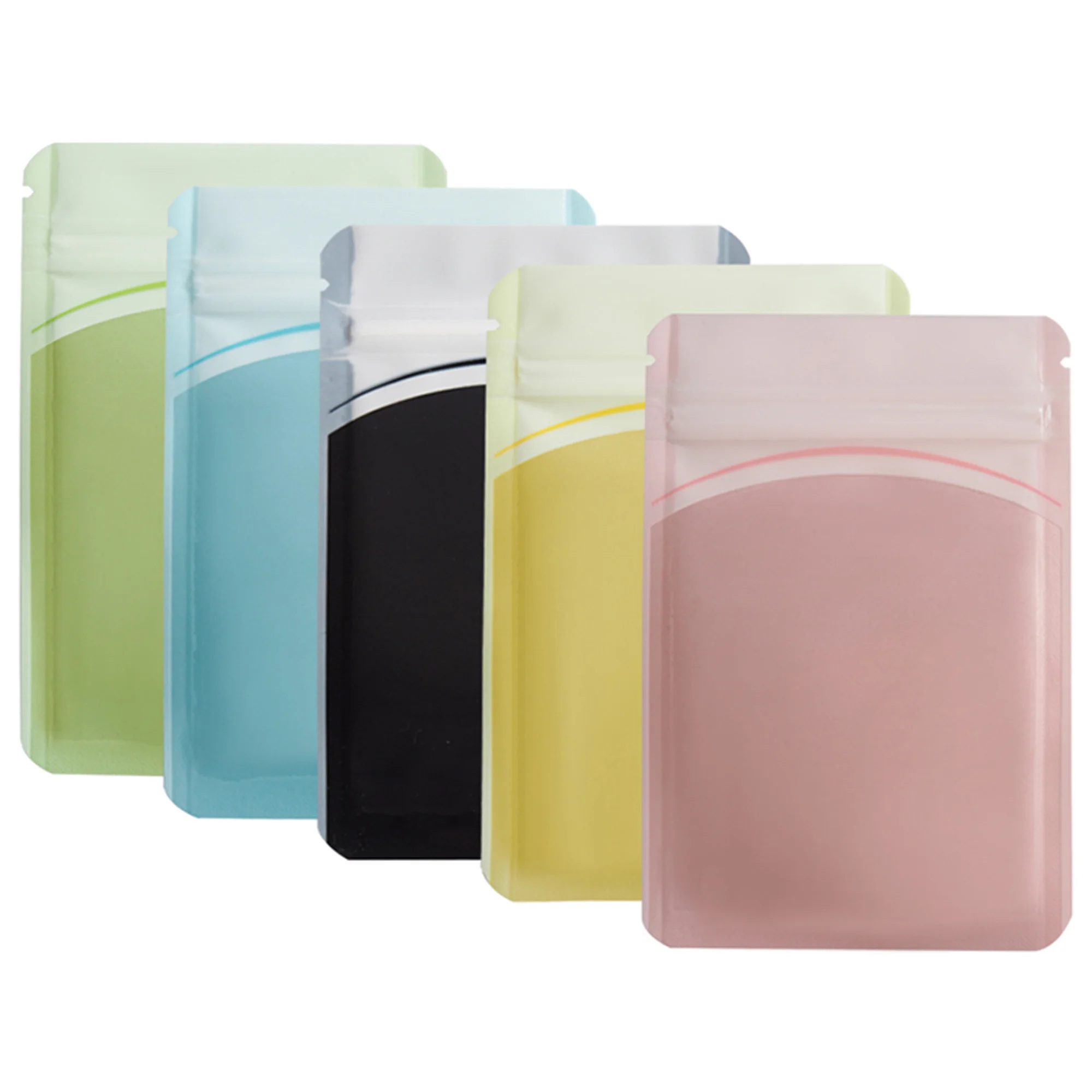 

Various Colors Plastic Bags Eco PP Ziplock Bags Front Clear Mylar Flat Pouches Household USB Cable Storage Bags With Tear Notch