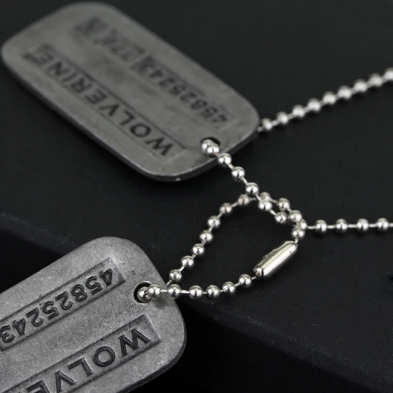 X-men Росомаха Логан матовый стальной двойной Dog Tag кулон ожерелье