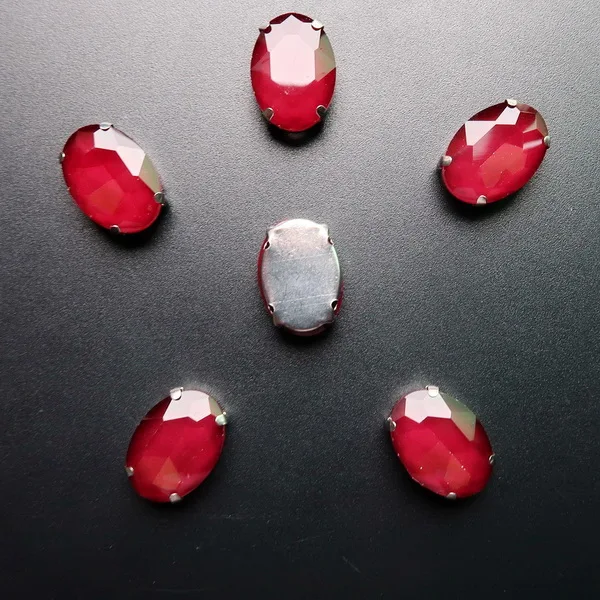 A18 Dark red Серебряные коготь настройки 20 шт/п 10x14 мм 13*18 мм желе конфеты AB цвета стекло Кристалл овальной формы пришить стразы аппликация diy отделка - Цвет: A18 Dark red
