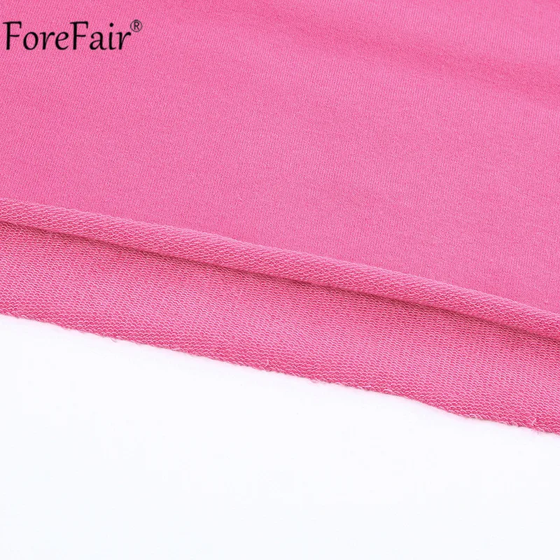 Forefair женский укороченный Свитшот розовый белый с длинным рукавом сексуальный осенний Хлопок Уличная Повседневная короткое худи
