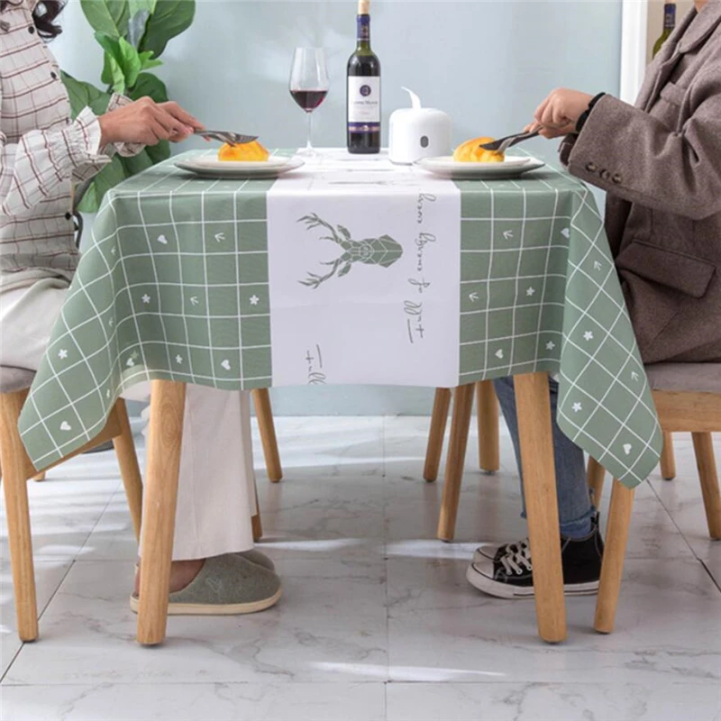 

Woven Table Cloth PVC Waterproof Oilproof Anti-pollution Tablecloth Kitchen Decorative Rectangular Coffee Cuisine Tablecloth Map