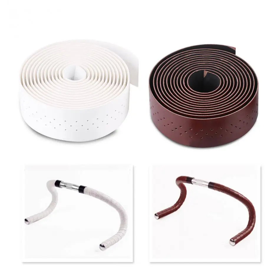 PU Road Bike HandleBar Tape Cycling Race Bicycle Grips Handlebar +2 Bar Plugs Mountain belt straps | Спорт и развлечения