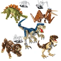 dinosaur and animal fossil building brick block models dinosaur collection toys children diy education toy kids best gift