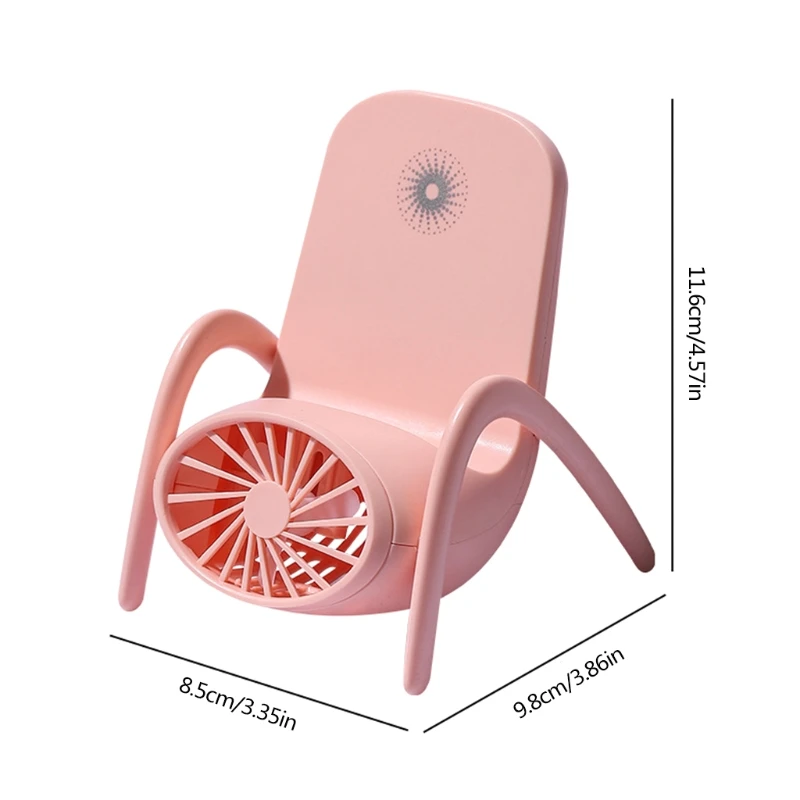 

2-in-1 USB Fan Charging Mobile Phone Holder Battery Life Handheld Quiet Mini Fan with Protective Net