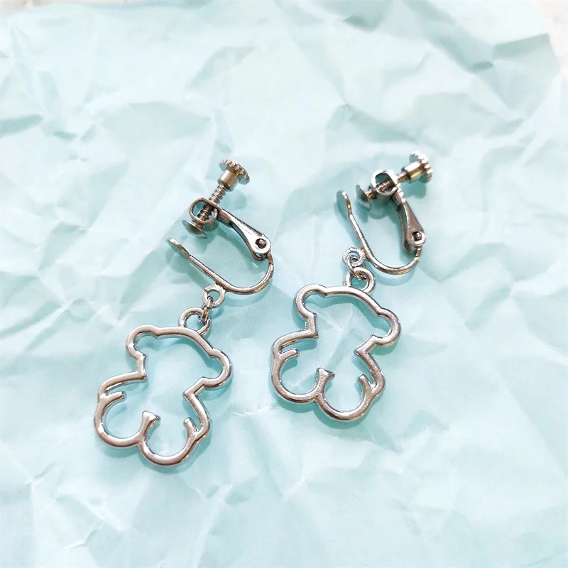 

S925 Needle Bear Earrings Hollow Bear Earring Ear Stud Bear Earrings Women Girls Fashion Accessories
