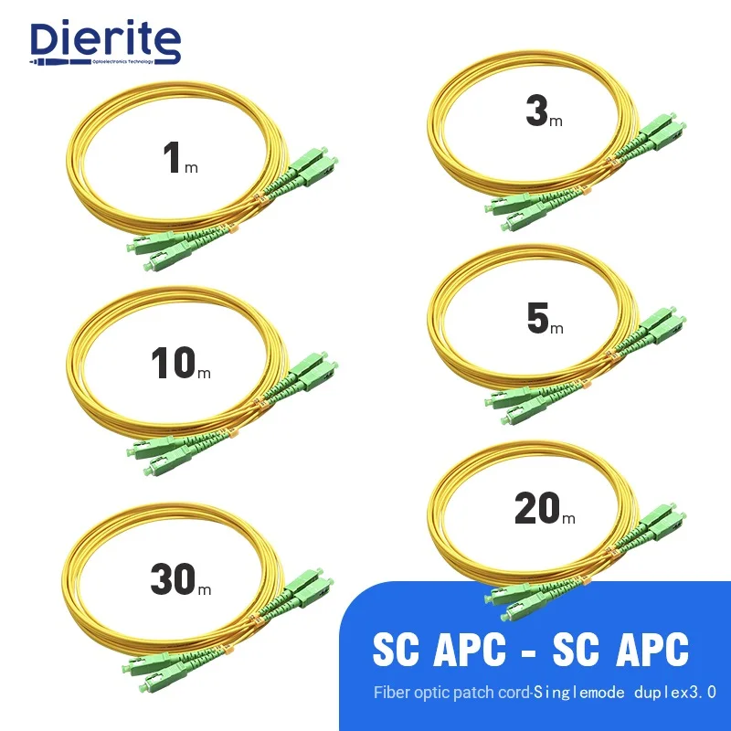 

SC APC-SC APC Singlemode Duplex PVC Fiber Optic Patch Cable 3.0mm 9/125um FTTH Fiber Patch Cord Optical Fiber Jumper 3m 10m 30m