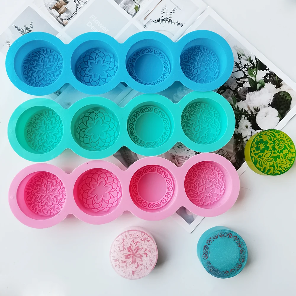 Новинка 4 полости 3D силиконовые формы для мыла ручной работы типа цветов