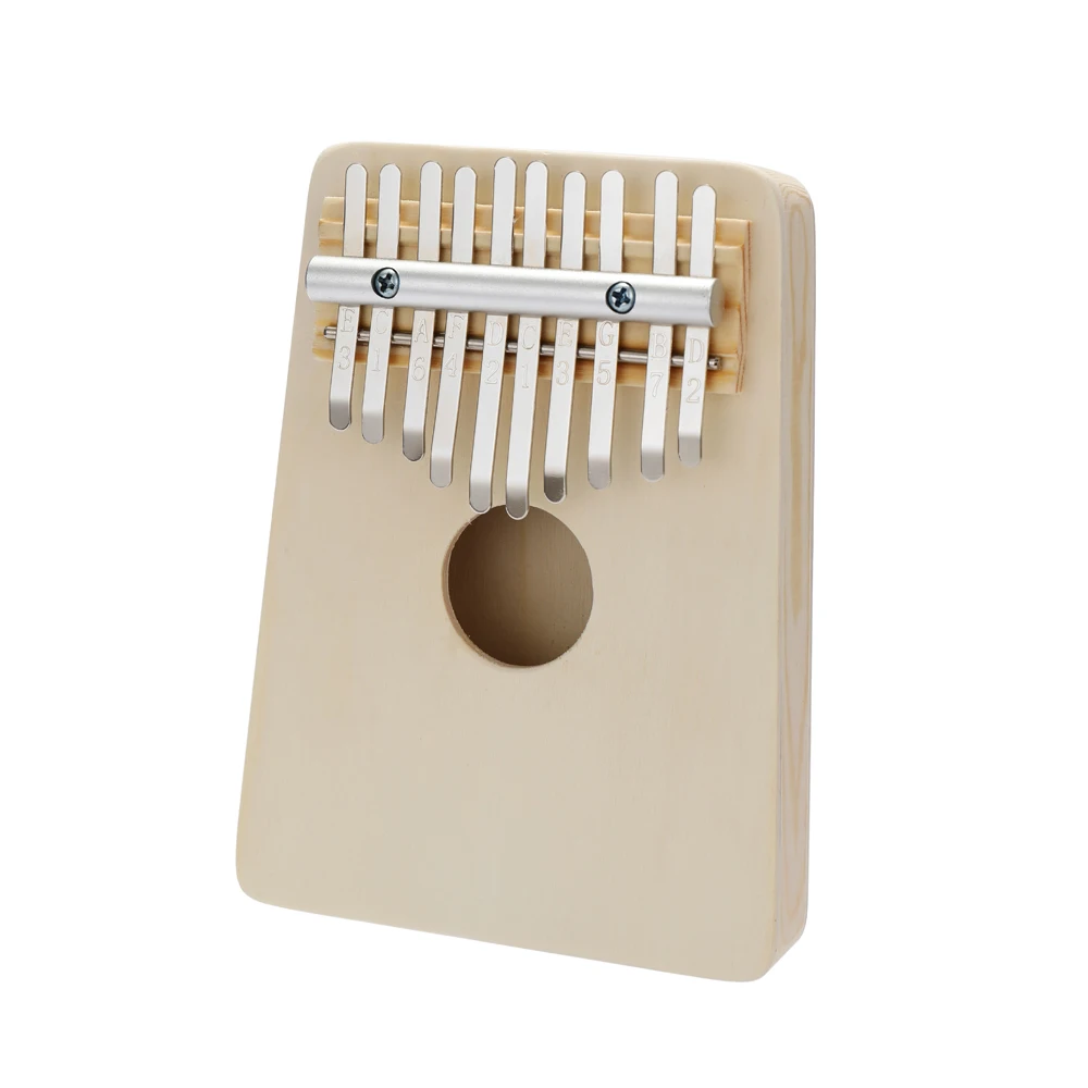 Пианино Kalimba с 10 клавишами Африканский деревянный белый лезвие Sanza Mbira набор